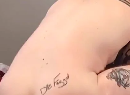Muscle Bear Cums While Getting Fucked by Tattooed Stud