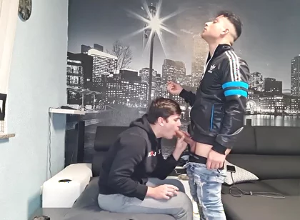 Smoking scally boy cock sucking