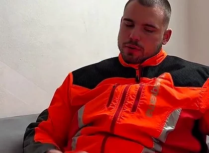 Tyler Blake Hivis Workwear, Muscle Flex, Dildo Play, Jerking off in Gear.