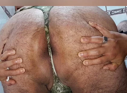 Nice Cum and Anal Penetration Using Green Thin Thong