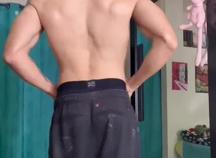 Mr Muscle Tiago Florez You Flex the Muscles of His Back so That You Love
