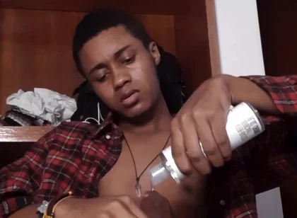 Horny BBC Guy Stroking Until Explosive Load in His Room - Face Visible