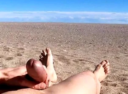 Cumming on the Beach and Getting Seen