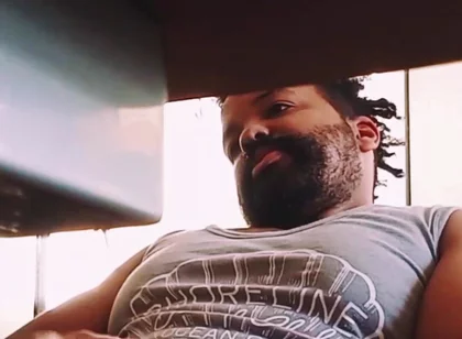 Hot BBC Stepdaddy Strokes Wet Cock and Cums All Over Himself