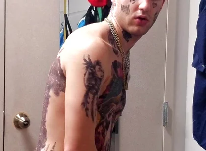 Face Tatted Dildo Fucking