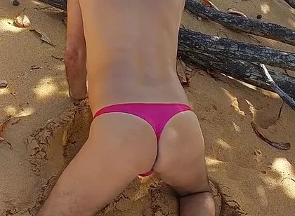 Ladysilva in Panties on the Beach What a Hot Ass