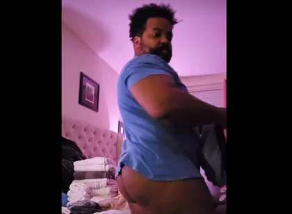 Stepdaddy Shows Juicy Ass While Doing Laundry