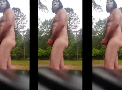 Nude Big Uncut Cock Masturbation Outside