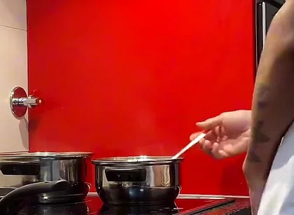 Jacking off and Cumming in the Kitchen
