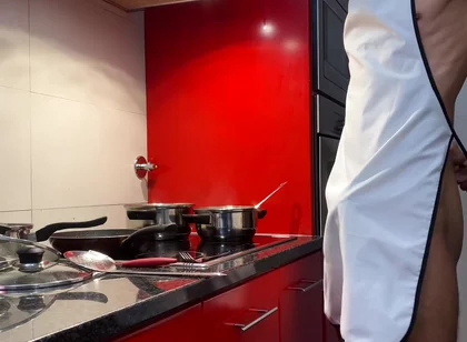 Jacking off and Cumming in the Kitchen