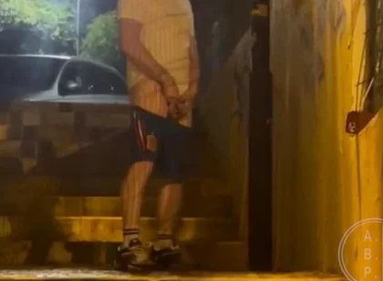 Straight Boy Caught Peeing in the Street for the Second Time in the Same Night - Homemade Video