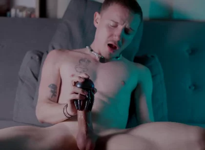 Hard Cock Meets Vibrating Toy On The Couch
