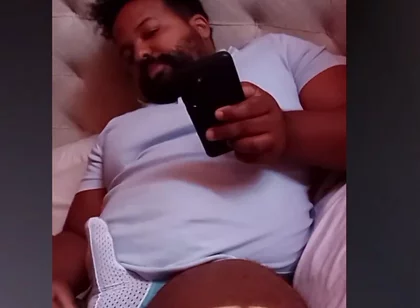 Stepdaddy Bear Plays with Covered Cock on Live