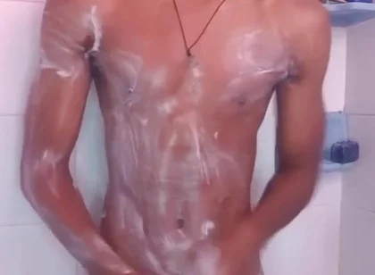 Wet BBC in Shower Fucking My Fleshlight Until Cumshot Black20one