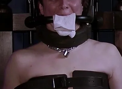 Rikki in Bondage Chair Steel Gag System & Sock Stuffing