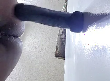 14 Inch Dildo Stretches Me to the Max. It Made Me Piss Cum