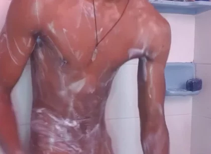 Wet BBC in Shower Fucking My Fleshlight Until Cumshot Black20one