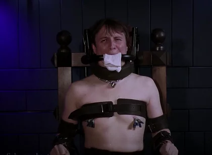 Rikki in Bondage Chair Steel Gag System & Sock Stuffing
