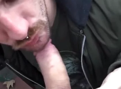 Big cock sucking outdoor