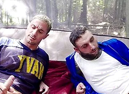 Buddies Tony Dangelo & Skyy Knox Turn Ruined Camping Trip Into Jerk Off Session
