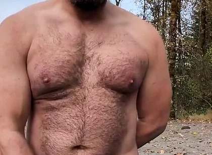 Milking a Load on a Beach in the Woods