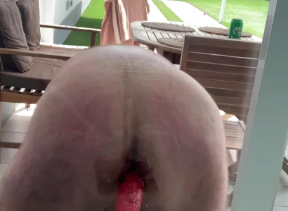 Riding a Big Dildo with My Fat Ass
