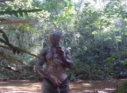 Handjob in the Waterfall Cumming with Soft Cock