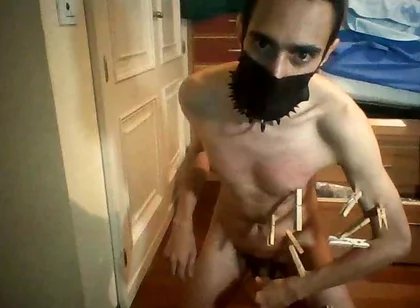 Webcam BDSM Session (whipping, Clothespins, Anal)