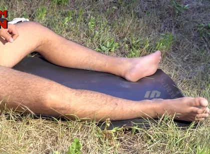Huge Arab Alpha Brought His Big Feet, Big Cock and Balls Full to the Max