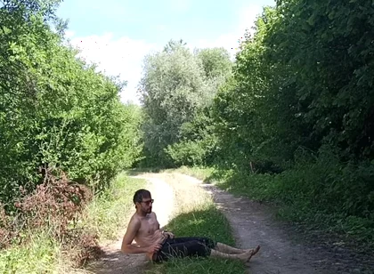 Risky Cock Jerking on an Abandoned Field / Risky Solo Outdoors