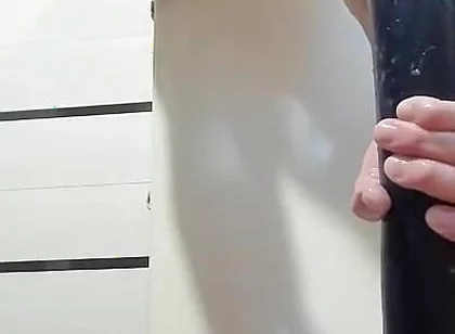 Lying on the Floor, I Insert a Long Toy Into My Sweet Young Ass, Enjoy Myself, and Expose My Large Anal Prolapse