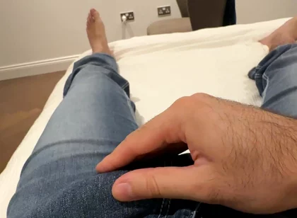 POV Solo Masturbation in Blue Jeans - Cumming in Fleshlight