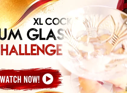 Cock Squirts in the Cum Glass at the Gloryhole