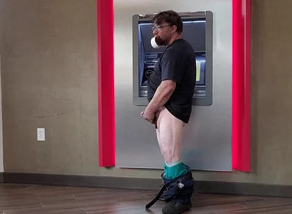 Jerking off at Bank