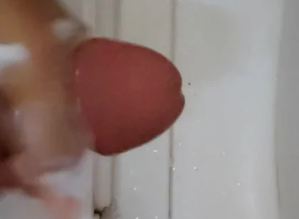 Stroking Dick Using Shampoo and Cum Hard
