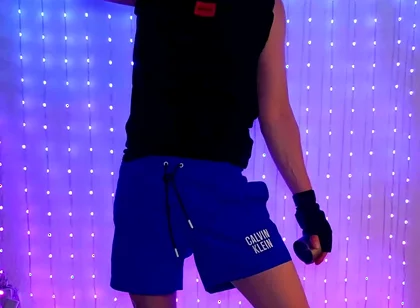 Fitness Workout in Blue Ck Shorts