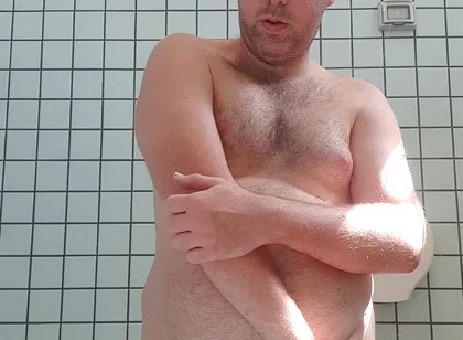 Nude Boy in Pubblic Bathroom