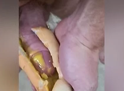 Guy Shoves His Cock Between Two Saucy Buns. Dp Creampie. Asmr. Hotdogs And Mustard