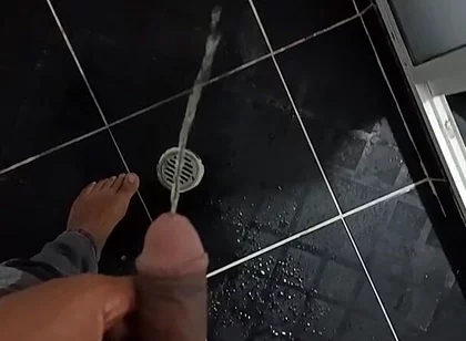 Urinating in Dark Jeans
