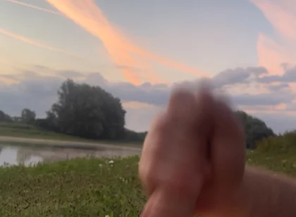 Playing in the Morning at a Lake