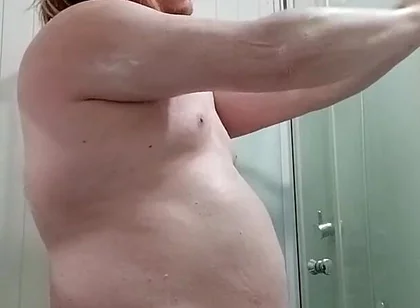 I Wax, Shower, Masturbate, Wick My Feet, Cum and Swallow My Cum in the Shower
