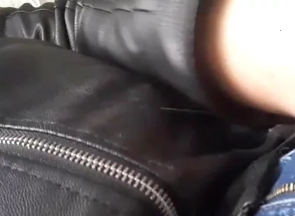 Cumming on a Leather Jacket