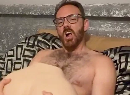 Stroking the Tip of My Big Dick with My Ass Doll