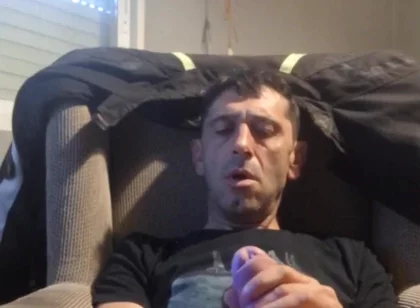 Guy Masturbating on the Sofa