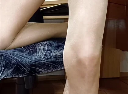 Handjob in Pantyhose After Work