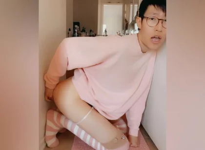 Skinny Asian Boy Loves Taking It From Behind