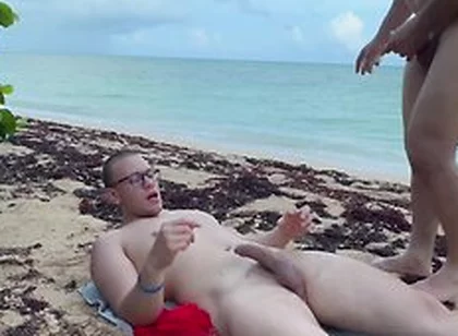 Hot Fuck At The Beach And Breading Our Holes With Huge Loads
