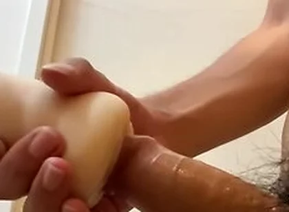 Massive Ejaculation By Squeezing The Phimosis Penis With Sexy Toy