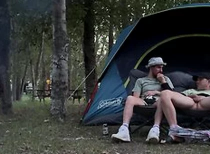 Sucking His Mushroom Head While Camping
