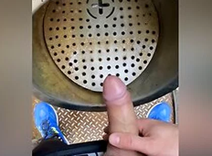 Risky Jerk-off In A Public Urinal In A Dutch Park